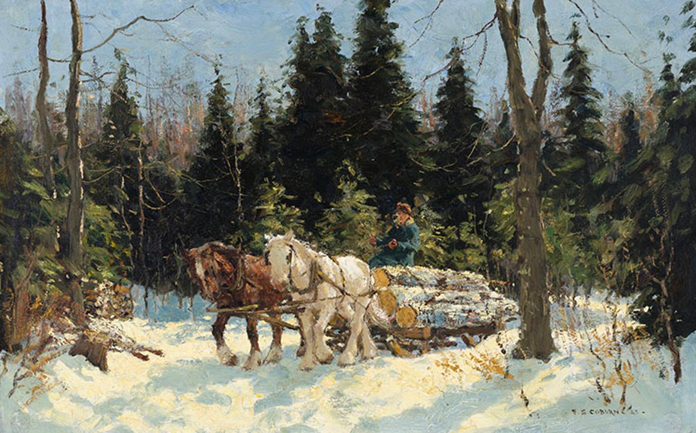 Frederick Simpson Coburn (1871-1960) - Hauling Logs in Winter