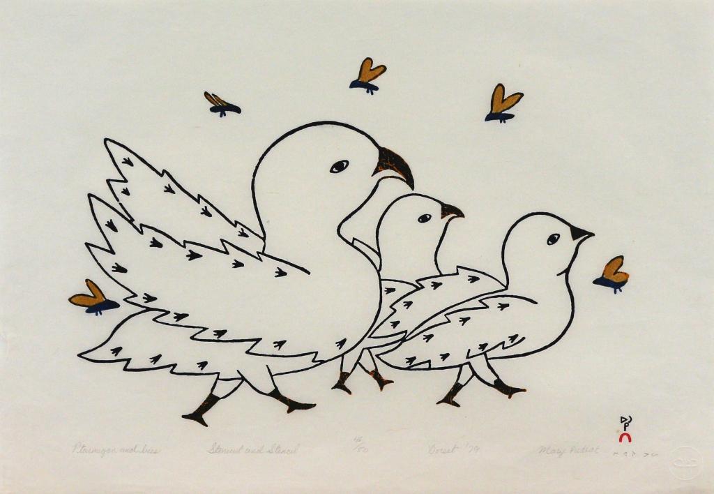 Mary (Samuellie) Pudlat (1923-2002) - Ptarmigan And Bees; 1979