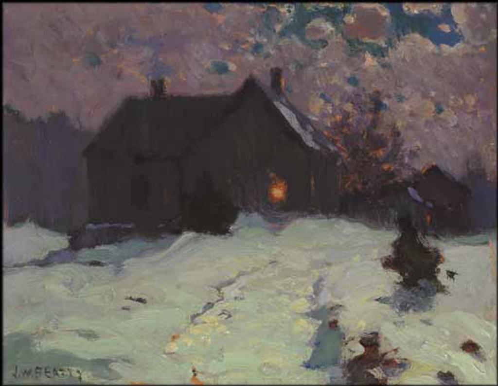 John William (J.W.) Beatty (1869-1941) - Winter Moonlight