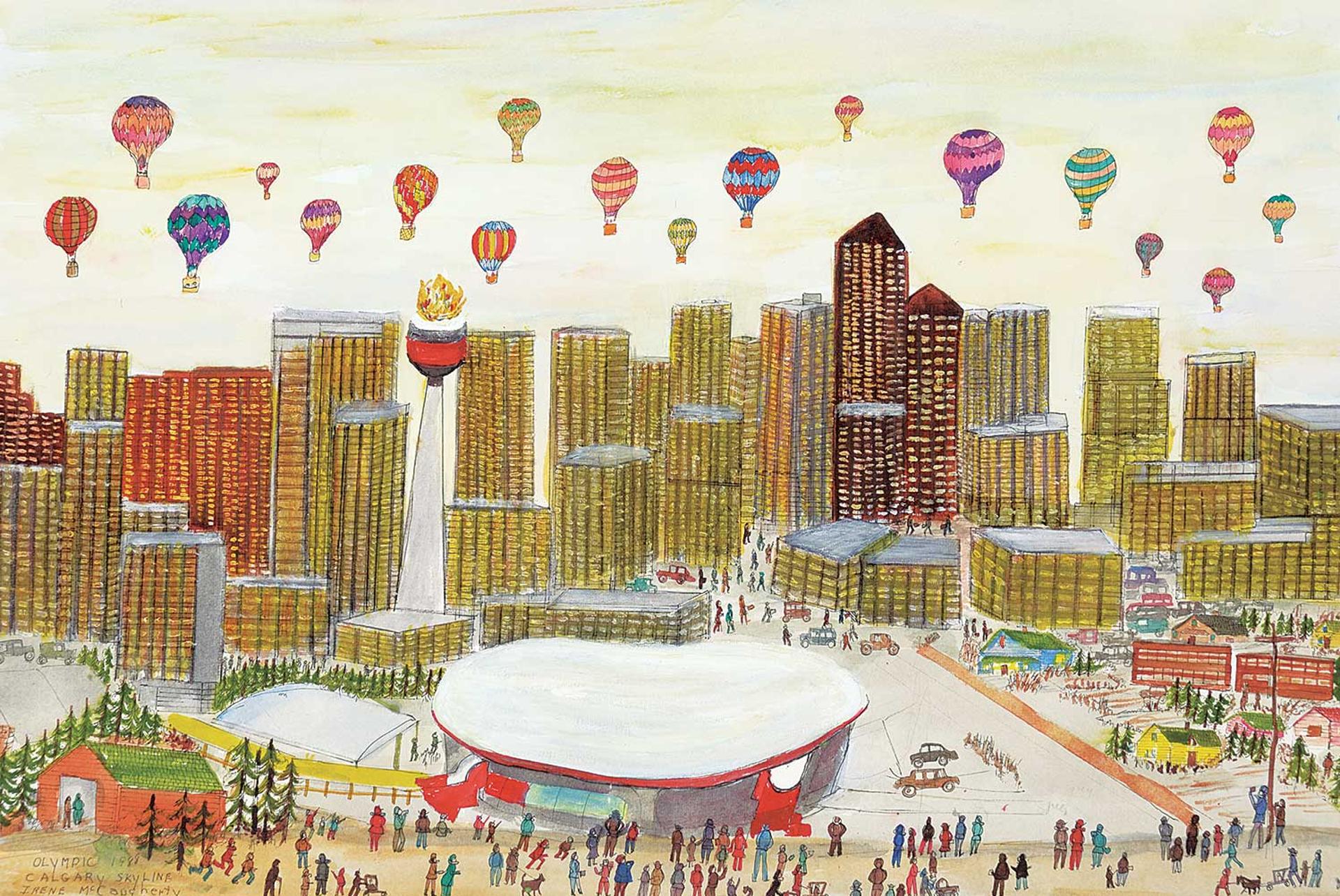 Irene E. McCaugherty (1914-1996) - Olympic 1988 Calgary Skyline