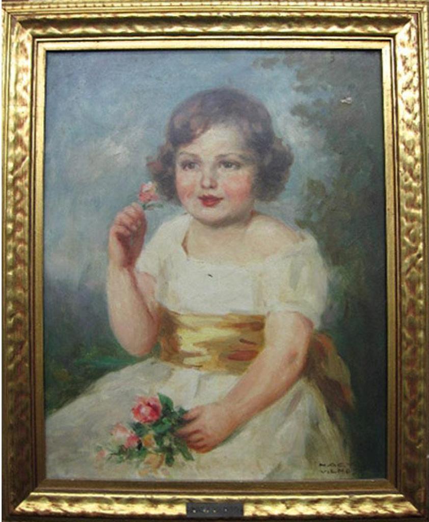 Nagy Vilmos - Portrait Of Young Girl With Flowers