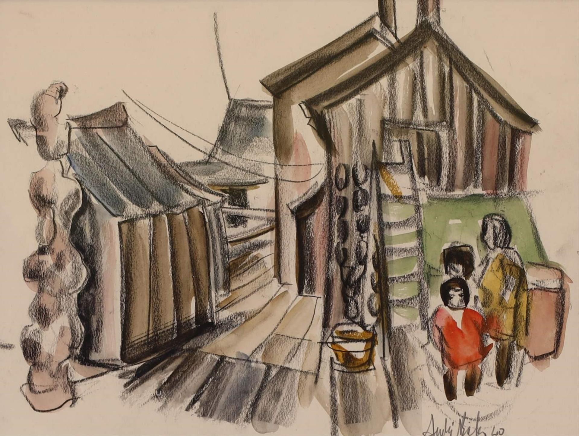 Andre Charles Bieler (1896-1989) - Japanese Fishing Village; 1940