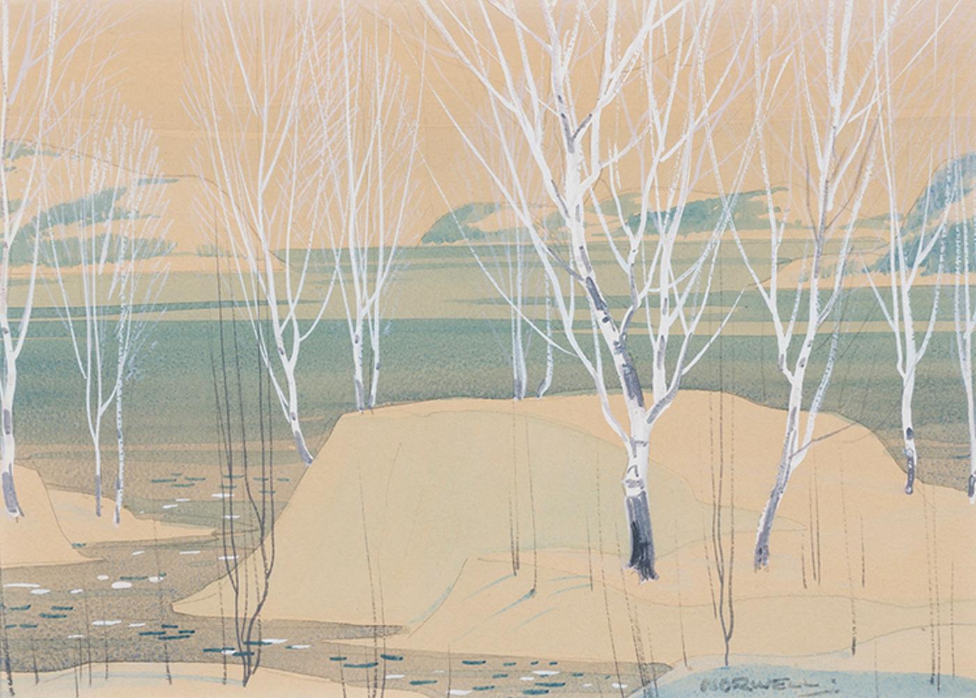 Graham Norble Norwell (1901-1967) - Trees by a Lake