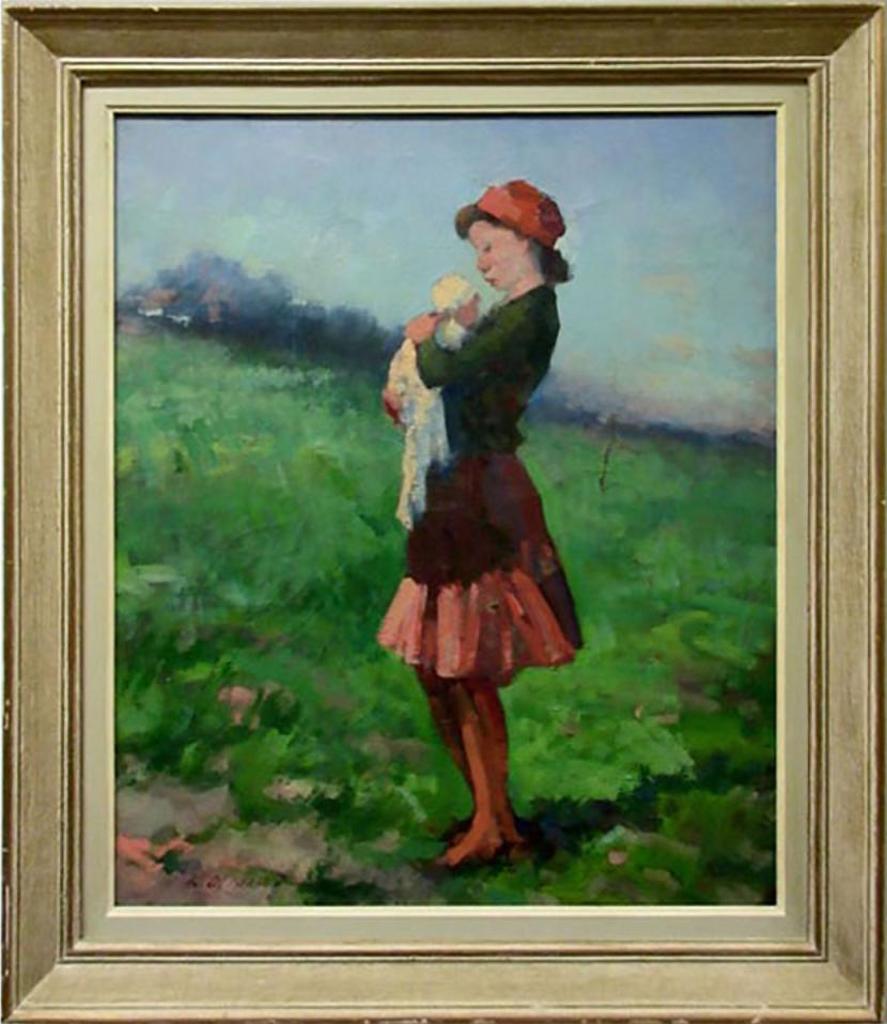 Klement Olsansky (1909-1963) - Untitled (Young Mother Holding New Born In Field)