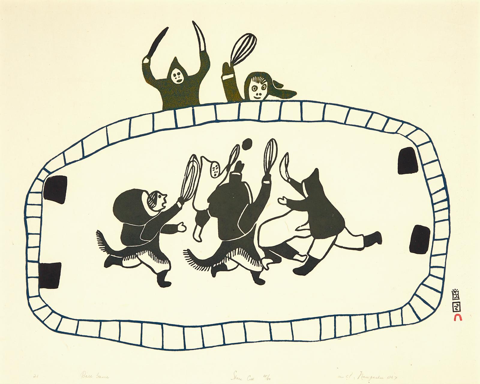 Napatchie Pootoogook (1938-2002) - Ball Game