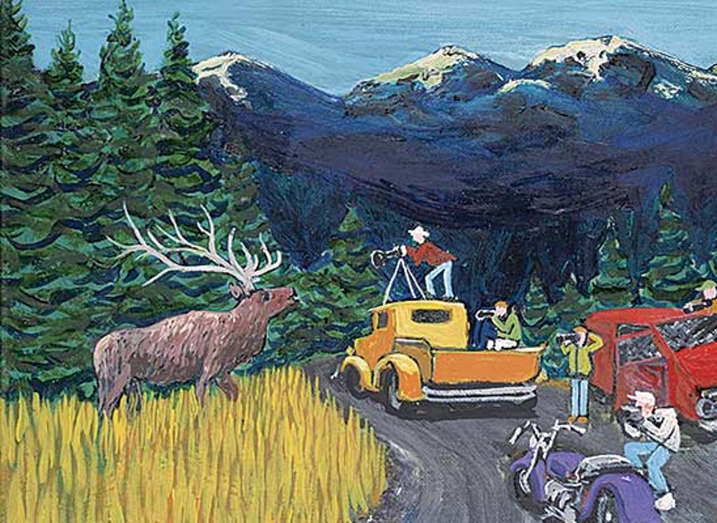Maxwell Allen Newhouse (1947) - All the Cars and An Elk