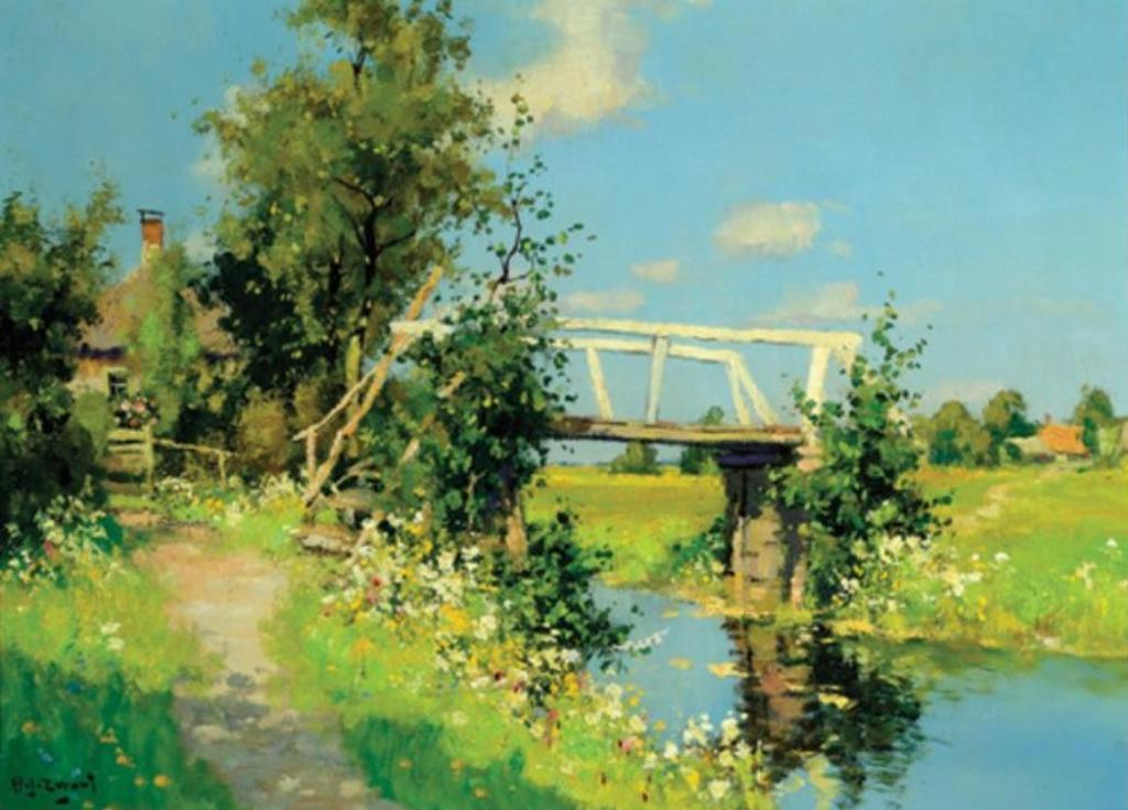 Arie Zwart (1903-1981) - Bridge by Giethoorn