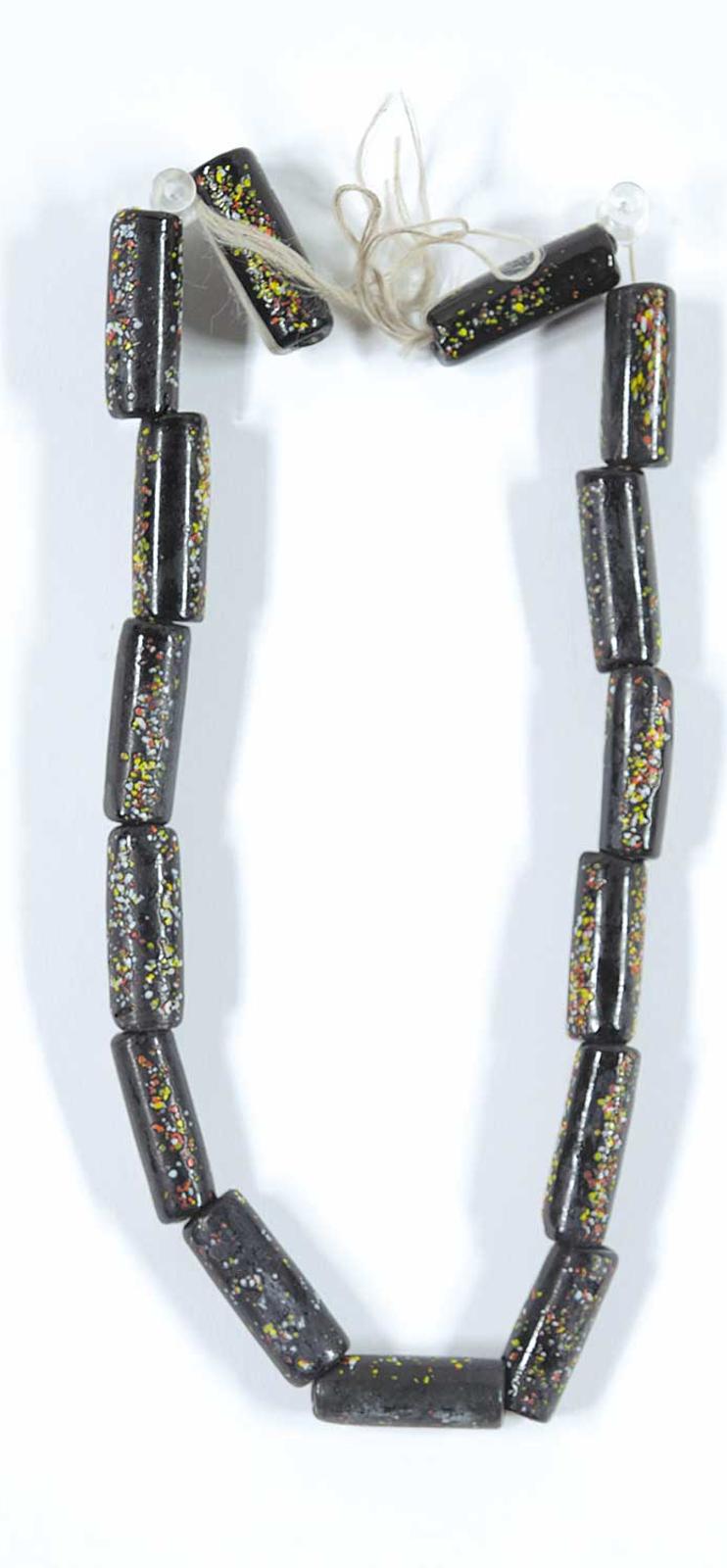 First Nations Basket School - Black Strand of Glass Beads