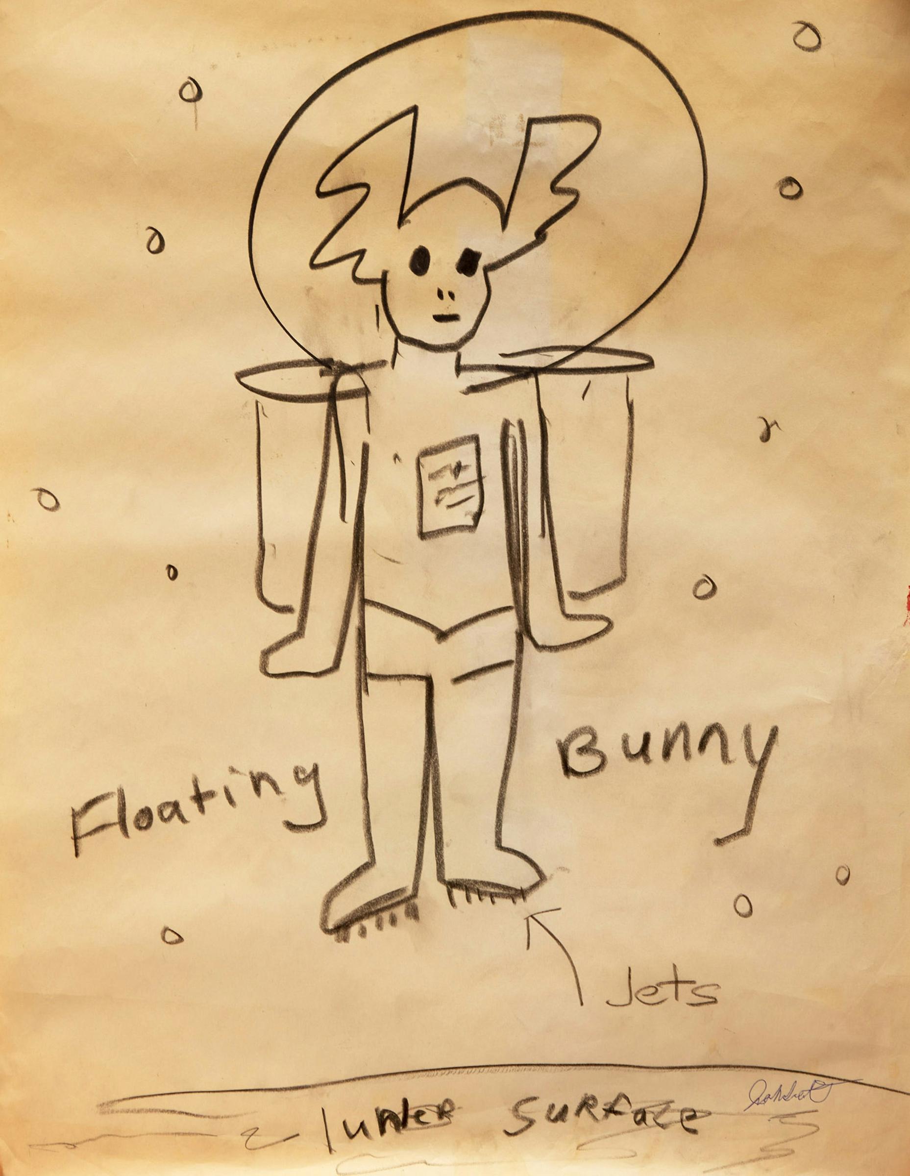 John Tarrell Scott (1950-2007) - Floating Bunny; Louise; Untitled (Bunny); Spiral Eye; Untitled (Face with Bunny Ears)