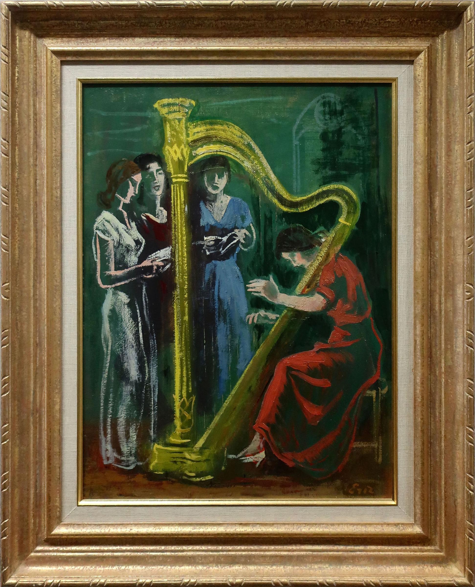 Eric E. Goldberg (1890-1969) - Untitled (Ladies Chorus With Harpist)