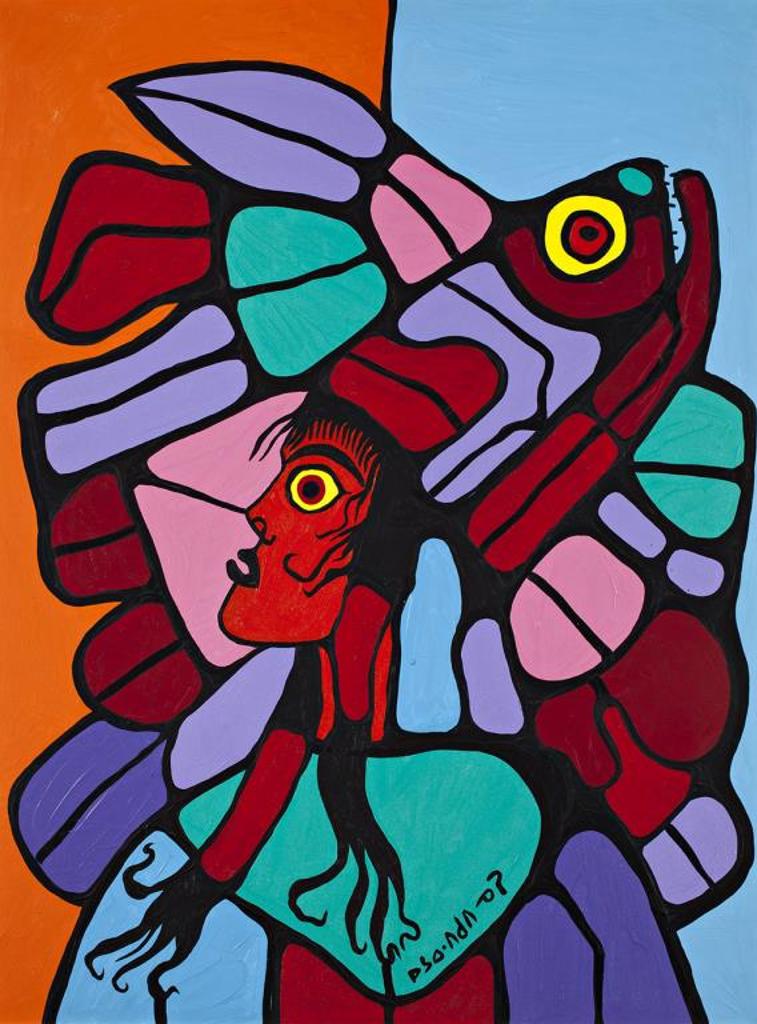 Norval H. Morrisseau (1931-2007) - Anishnaabe, Stained Glass Effect, 1989, acrylic on canvas