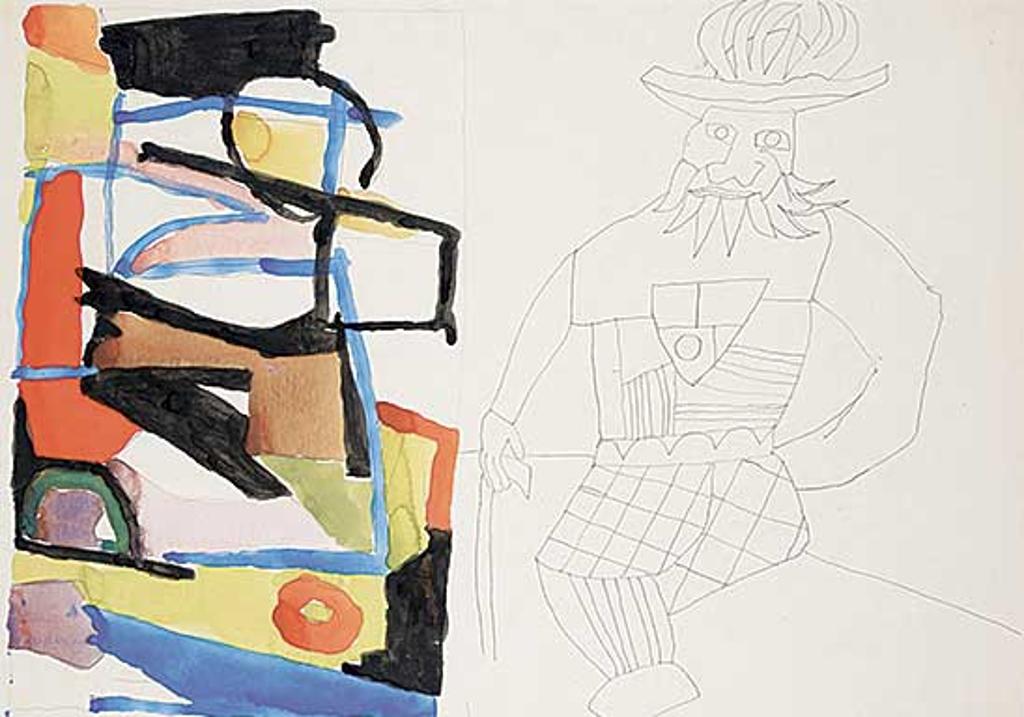 Maxwell Bennett Bates (1906-1980) - Untitled - Beggar King in Abstract