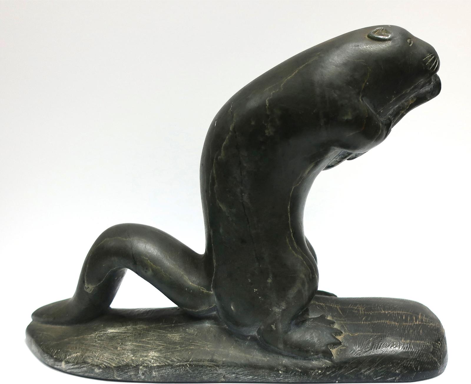 Isa Kasudluak (1917-1998) - Otter With Fish