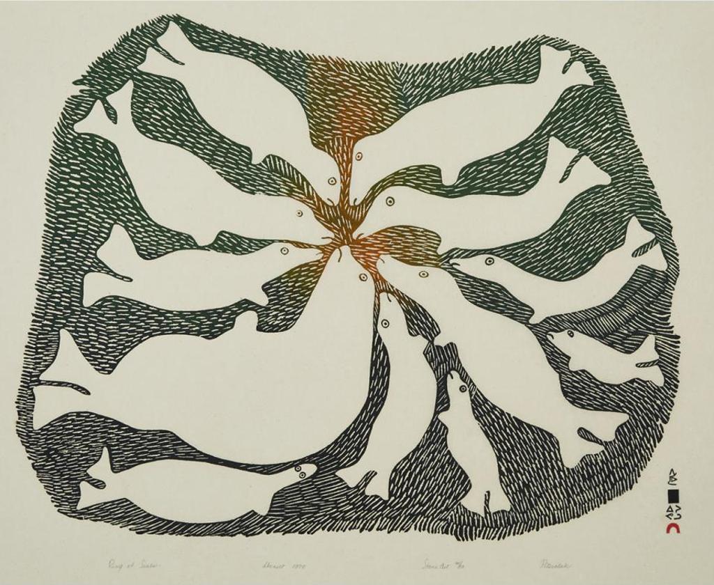 Pitseolak Ashoona (1904-1983) - Ring Of Seals