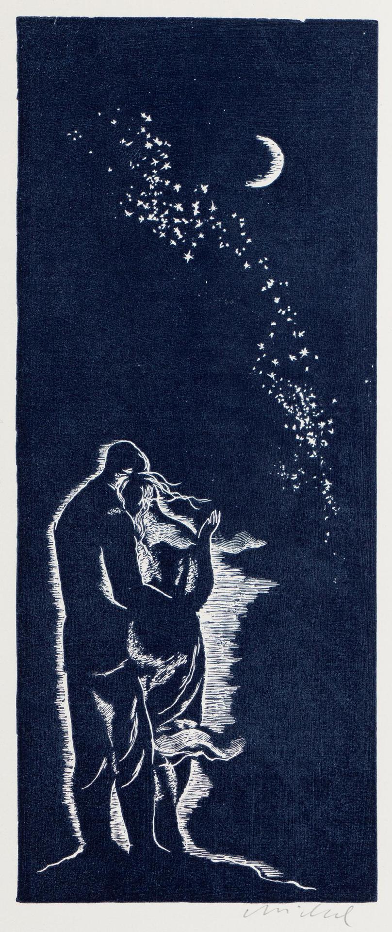Rastislav Michal (1936) - Untitled - Couple in Moonlight