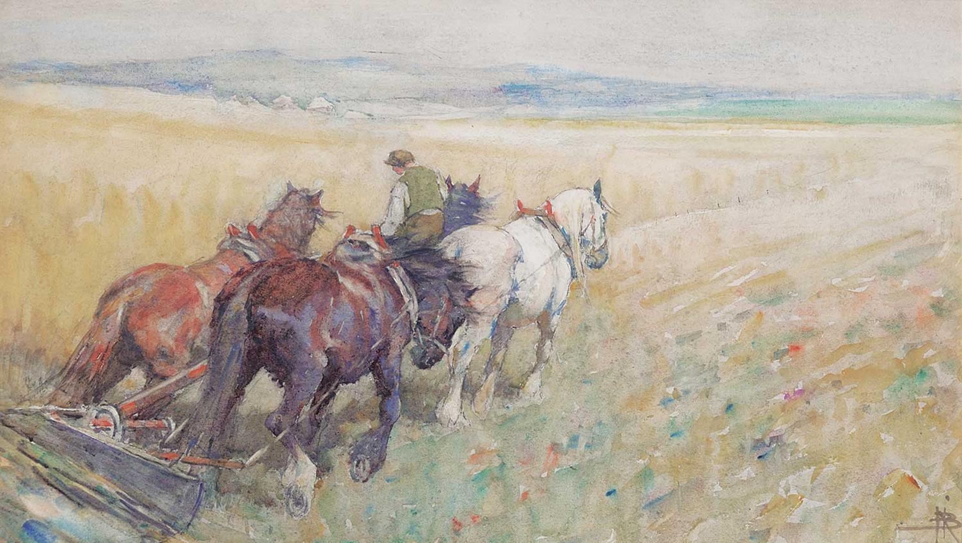 Nathaniel Hughes John Baird (1865-1936) - Harvesting in Sussex