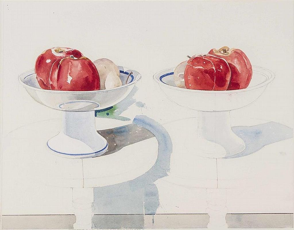 William Goodridge Roberts (1921-2001) - Two Studies of Wax Fruit on Round Table