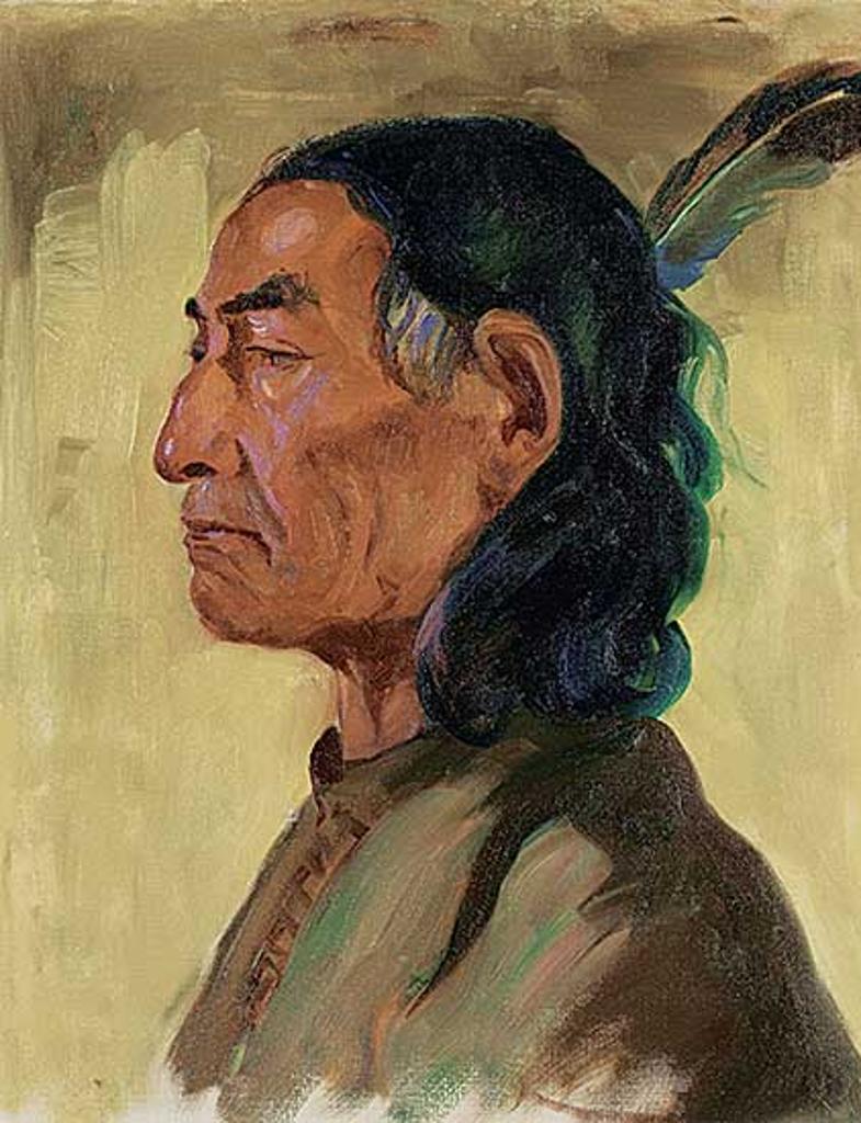 Nicholas (Nickola) de Grandmaison (1892-1978) - Untitled - Portrait of a Man with Feather