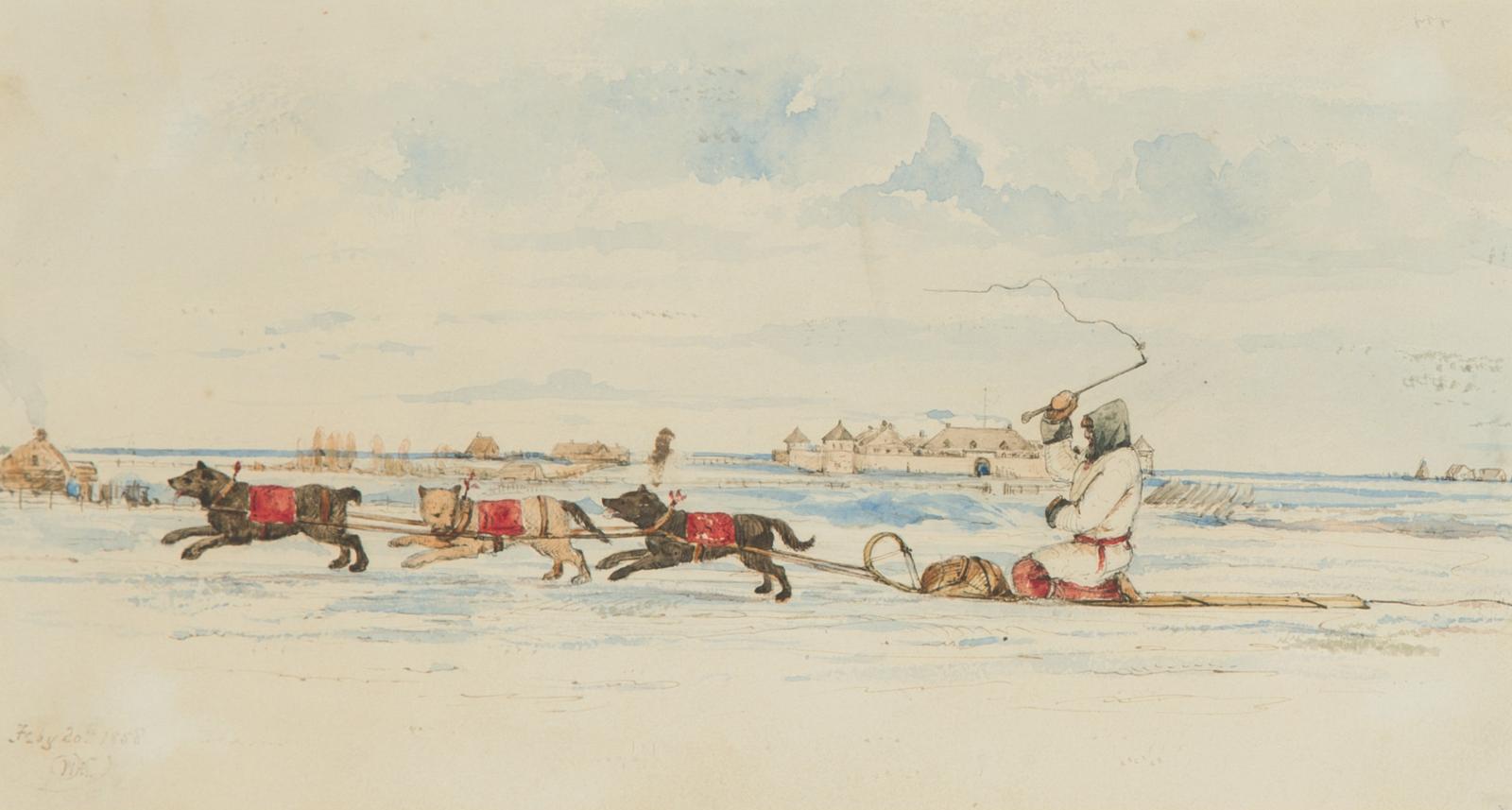 William Henry Edward Napier (1829-1894) - One Passenger On A Dog-Sleigh