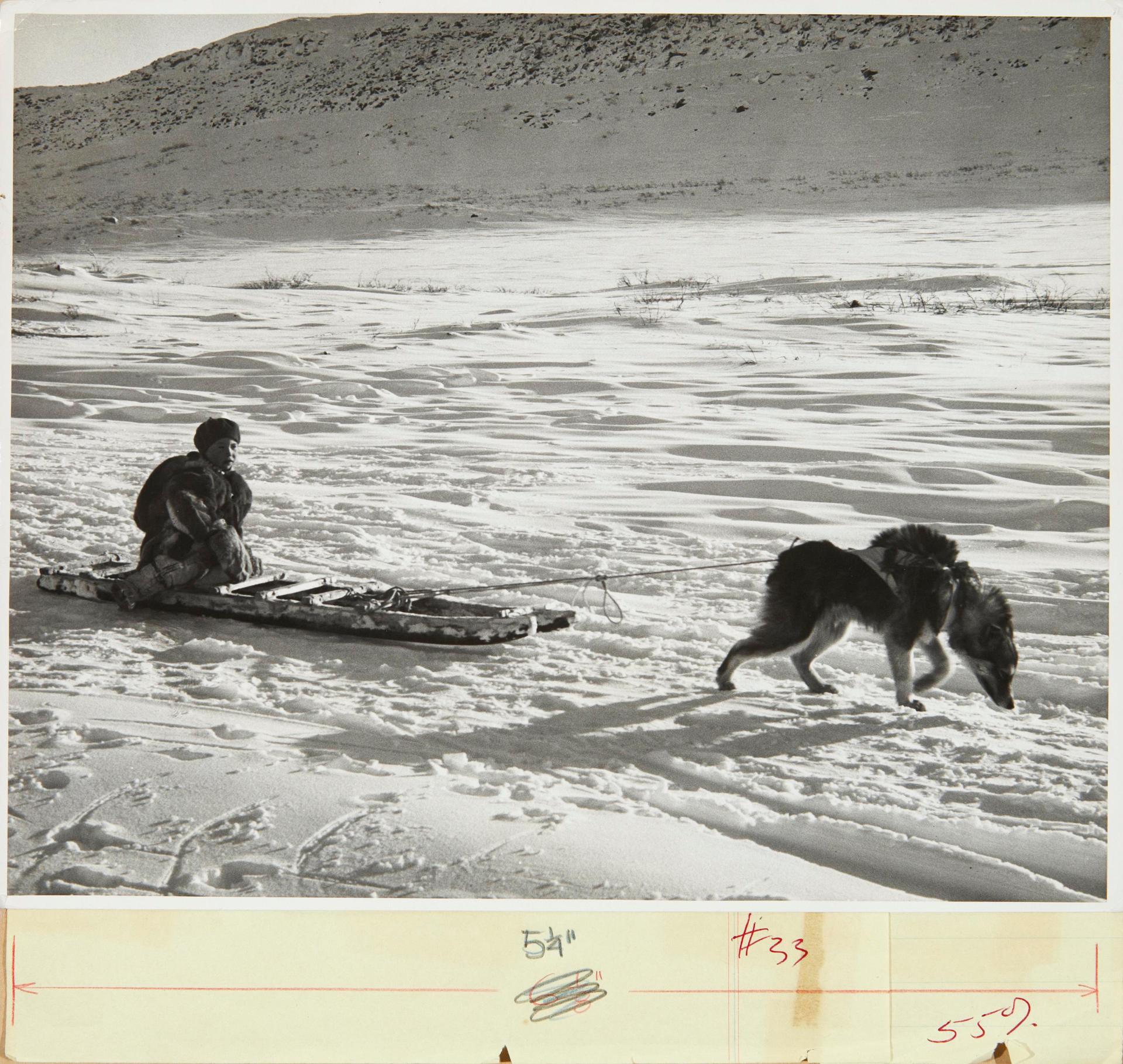 Richard Harrington (1911-2005) - Untitled (Dog sled pulling a young girl)