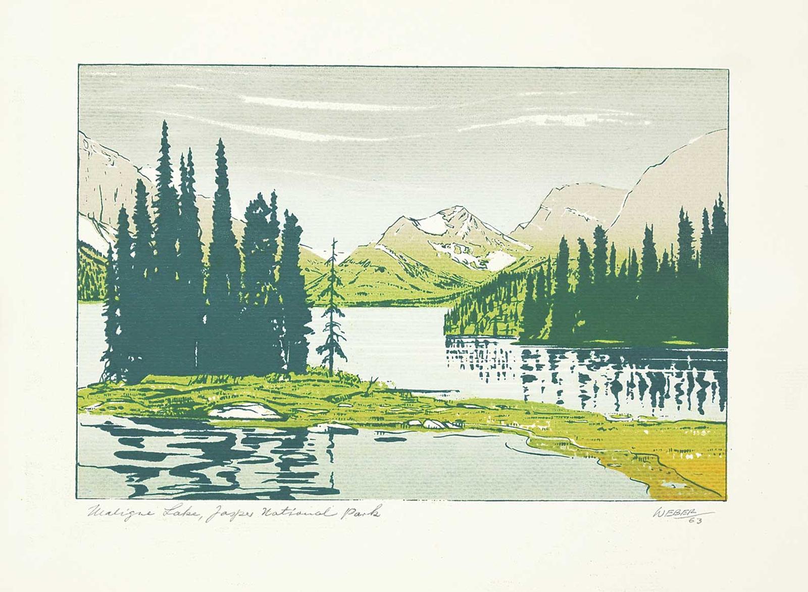 George Weber (1907-2002) - Maligne Lake, Jasper National Park