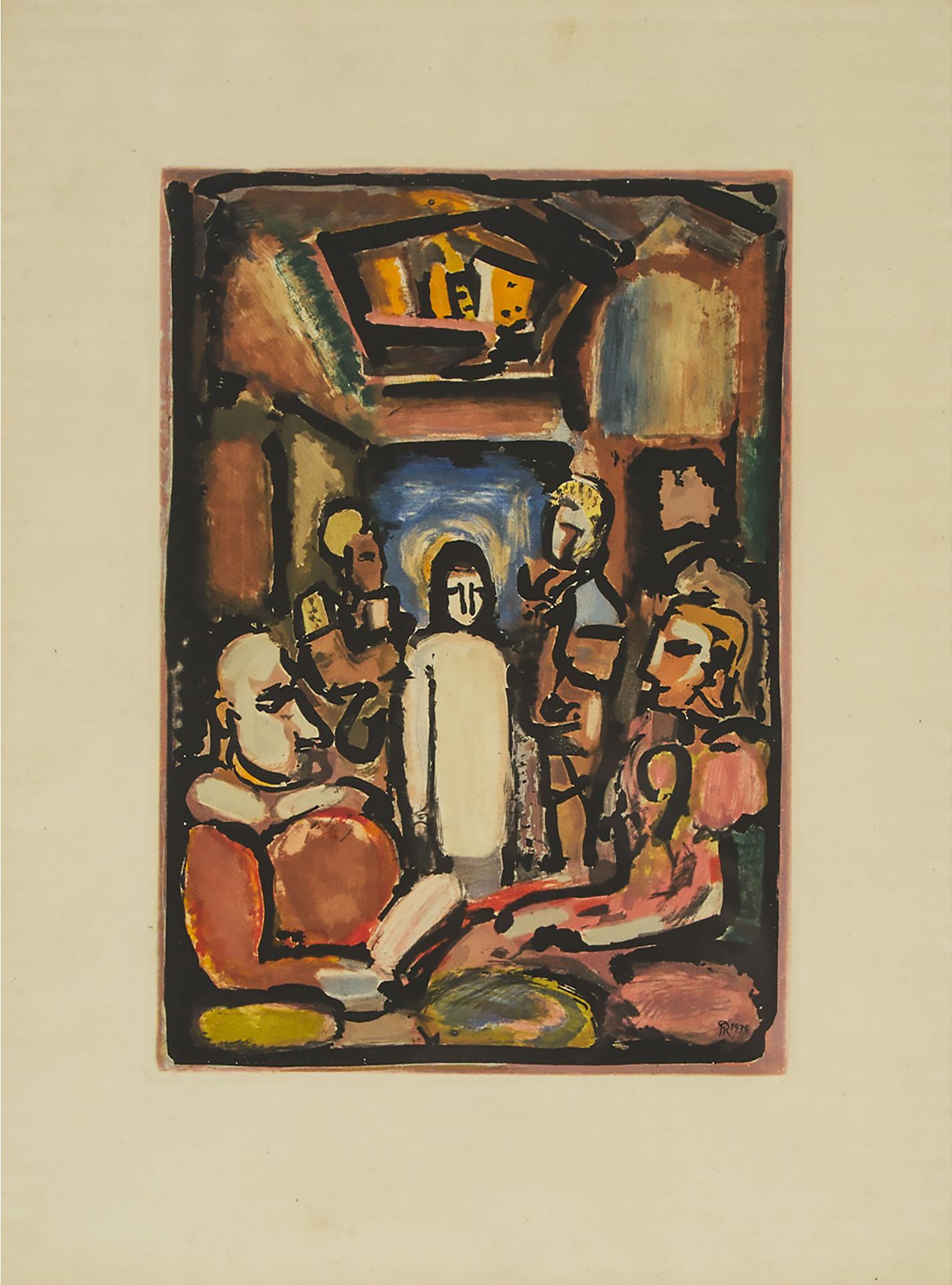 Georges Rouault (1871-1958) - Le Christ Et Mammon (Also Known As Christ Et Les Exégètes), One Plate From “passion,
