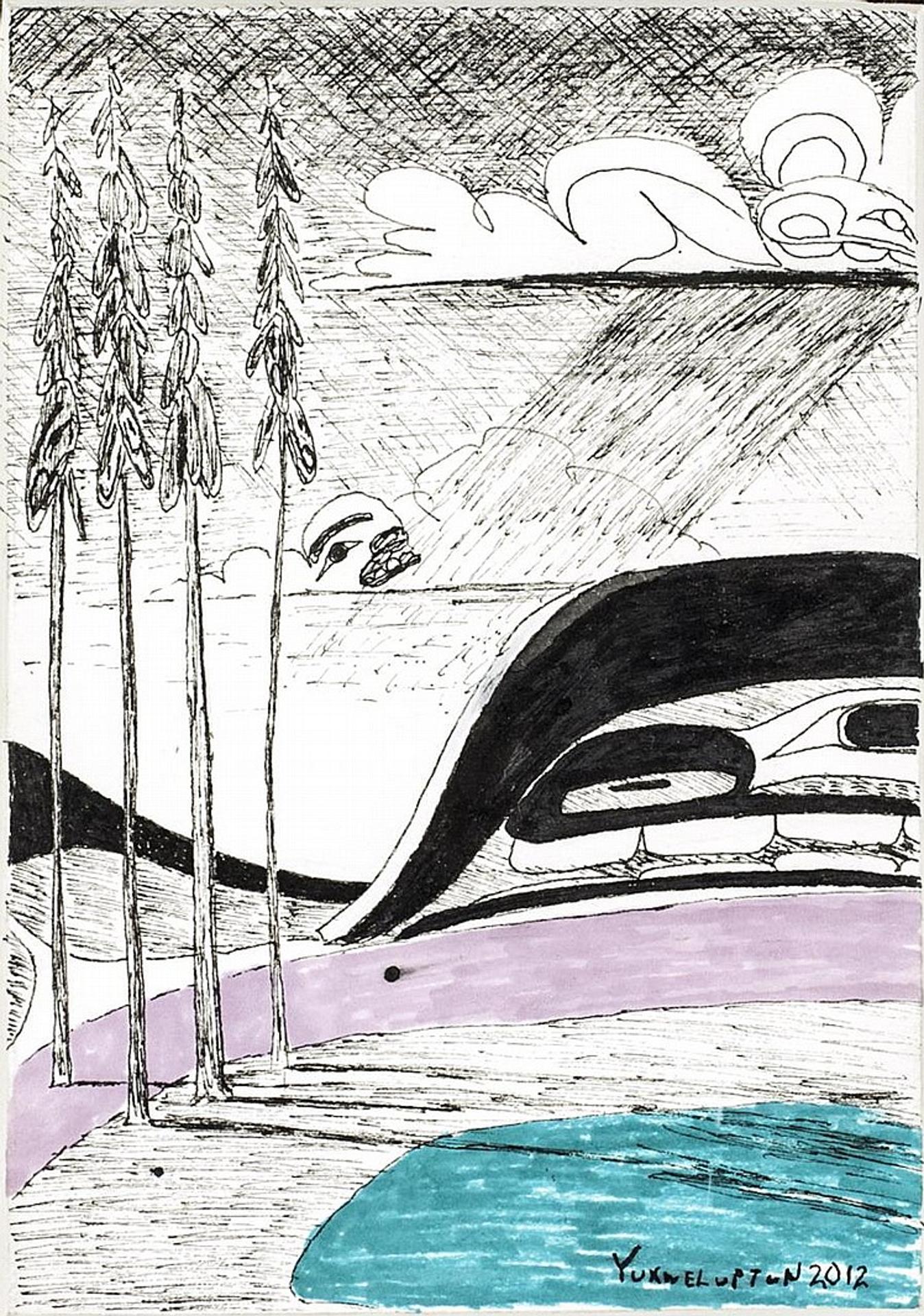 Lawrence Paul Yuxweluptun (1957) - Colour Landscape