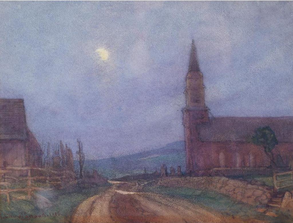 Georges Chavignaud (1865-1944) - Moonlight Over Village