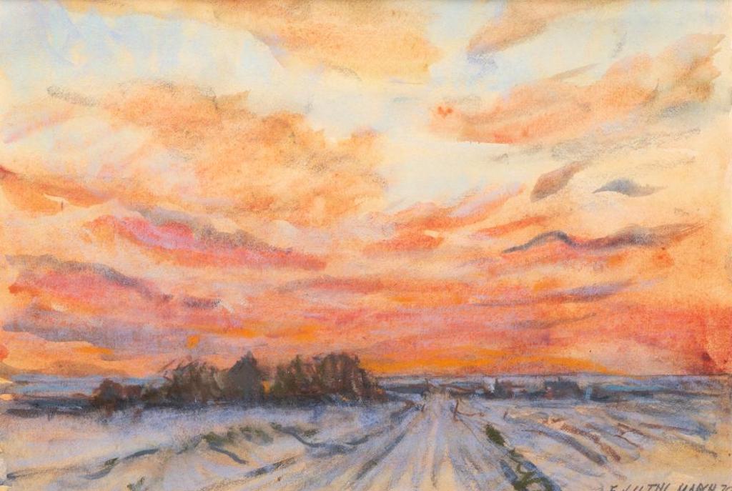 Ernest (Ernie) Luthi (1906-1983) - Untitled - Winter Sunset