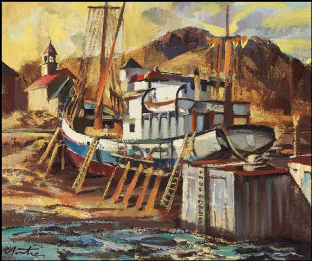 Albert Edward Cloutier (1902-1965) - Boats in Dry Dock, Petite Rivière