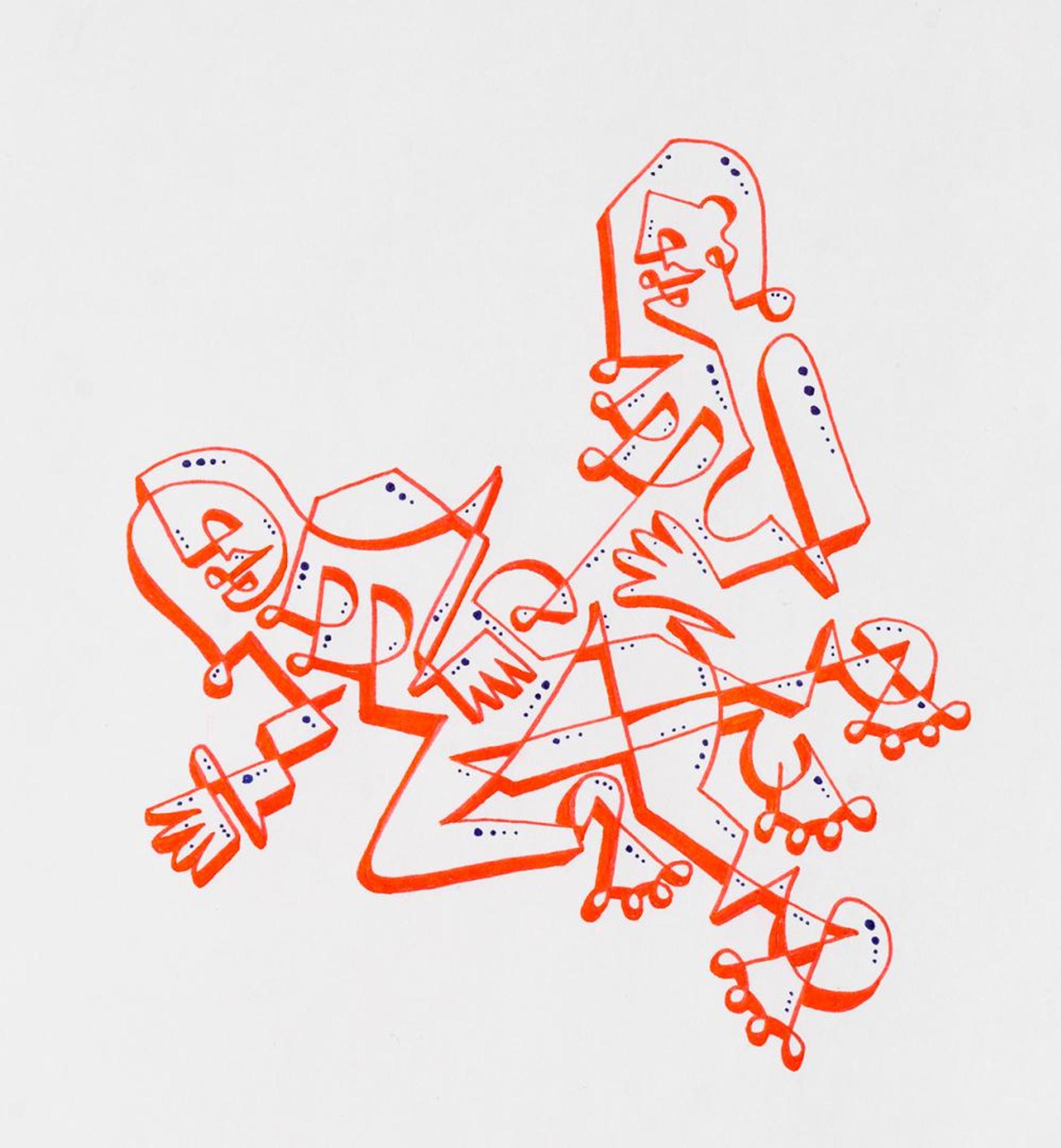 Chad Coombs (1982) - A Single Line - Red Couple