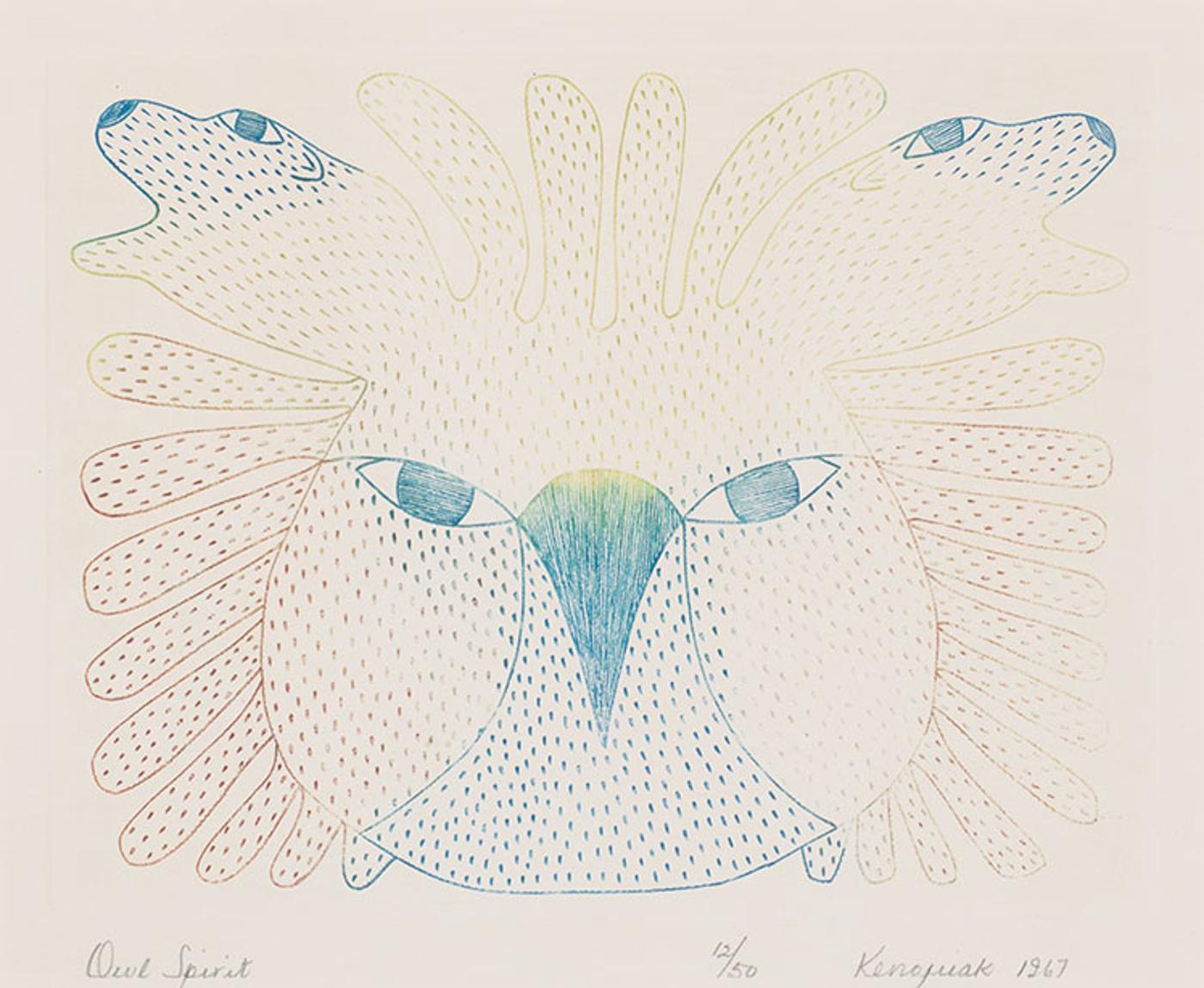 Kenojuak Ashevak (1927-2013) - Owl Spirit