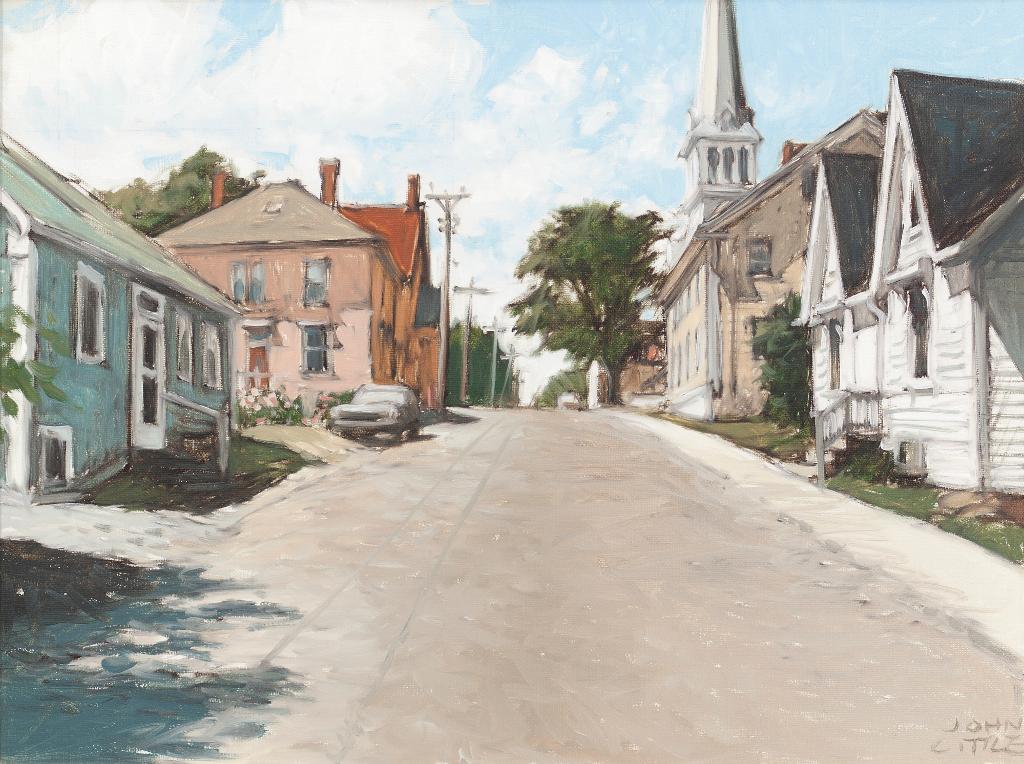 John Geoffrey Caruthers Little (1928-1984) - Lunenburg, Nova Scotia, Fox Street Near Cornwallis - Zion Evangelical Lutheran Church