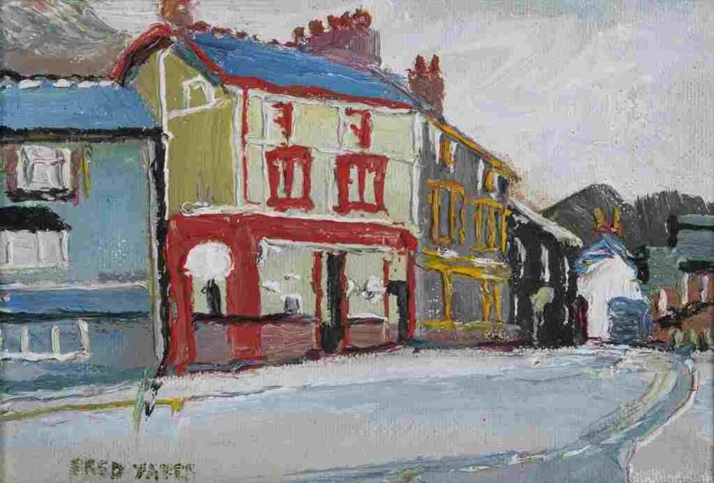 Fred Yates (1922-2008) - Untitled (View of Village Shops)
