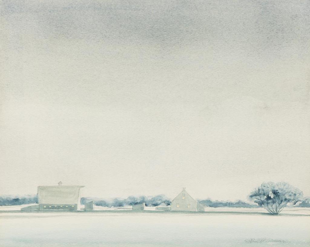 Paul Cloutier (1919-2013) - Untitled - Winter Farmyard