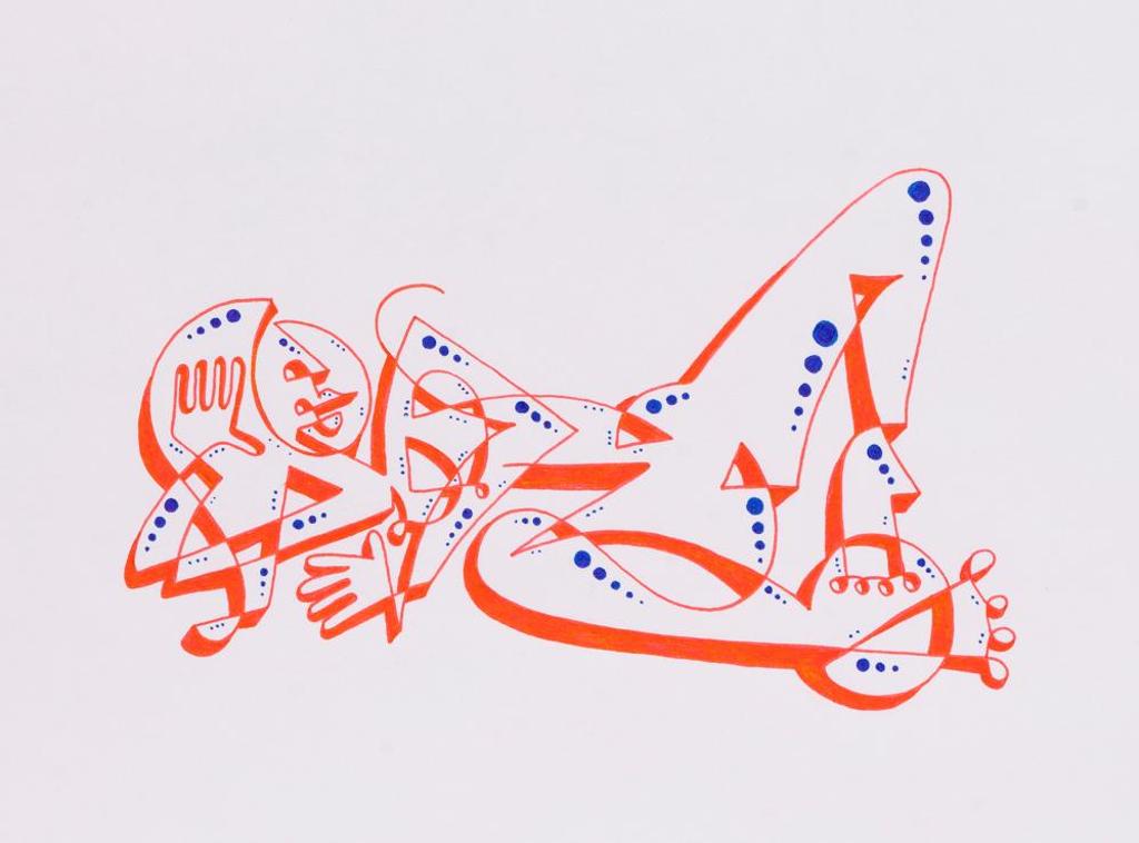 Chad Coombs (1982) - A Single Line - Red Ink Reclining