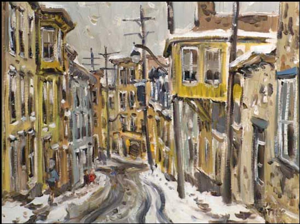 John Geoffrey Caruthers Little (1928-1984) - Christie Street in Latin Quarter of Quebec City, looking down Christie to Rue Couillard