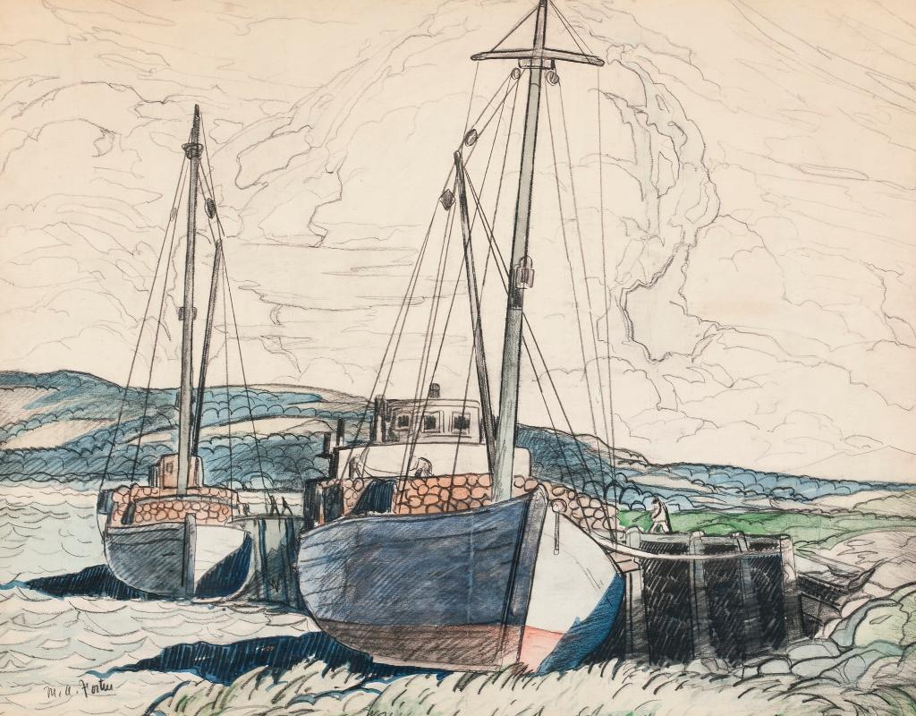 Marc-Aurèle Fortin (1888-1970) - Lumber Boats