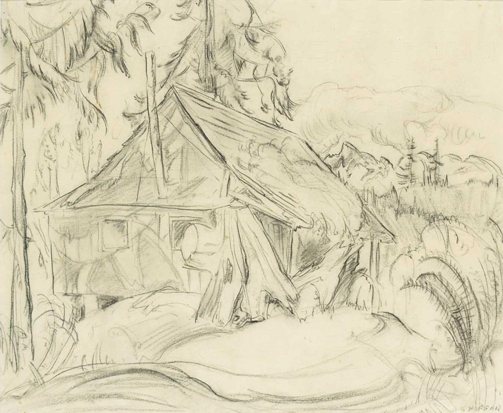 Irene Hoffar Reid (1908-1994) - The Cabin [Alta Lake?]