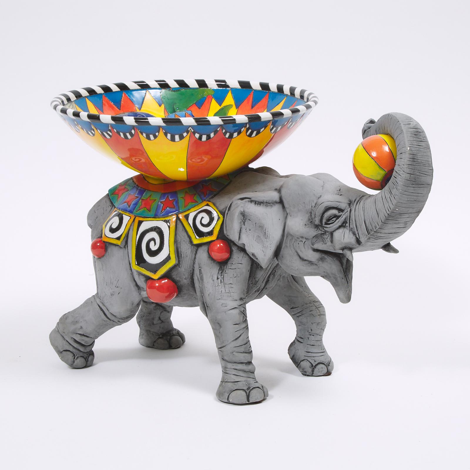 Dan and Nisha Ferguson (1910) - Circus Elephant Centerpiece Bowl
