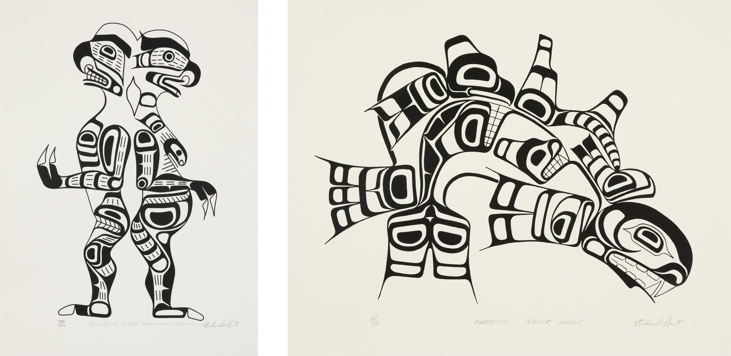 Richard Hunt (1951) - Kwakiutl Kiler Whale; Kwakiutl Wild Man And Woman