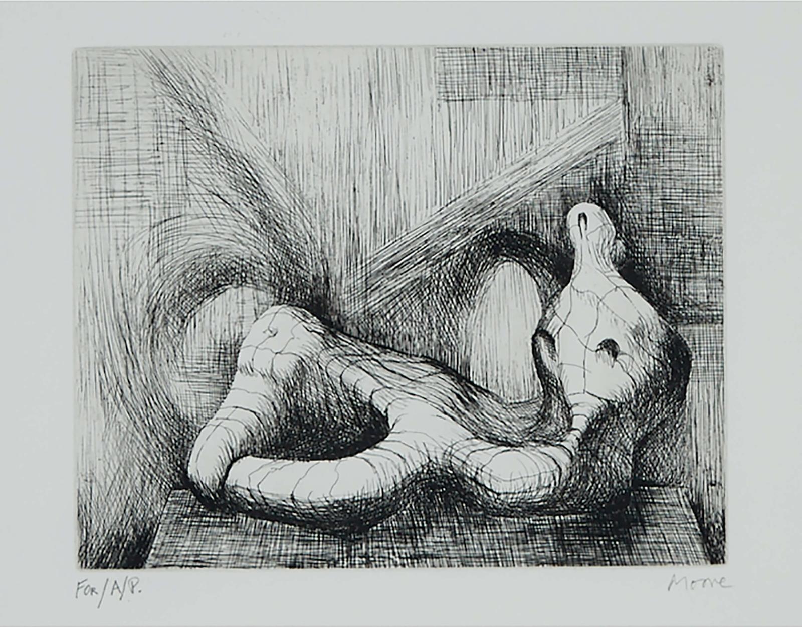 Henry Spencer Moore (1898-1986) - Reclining Figure Piranesi Background Ii, 1979 [cramer, 511]