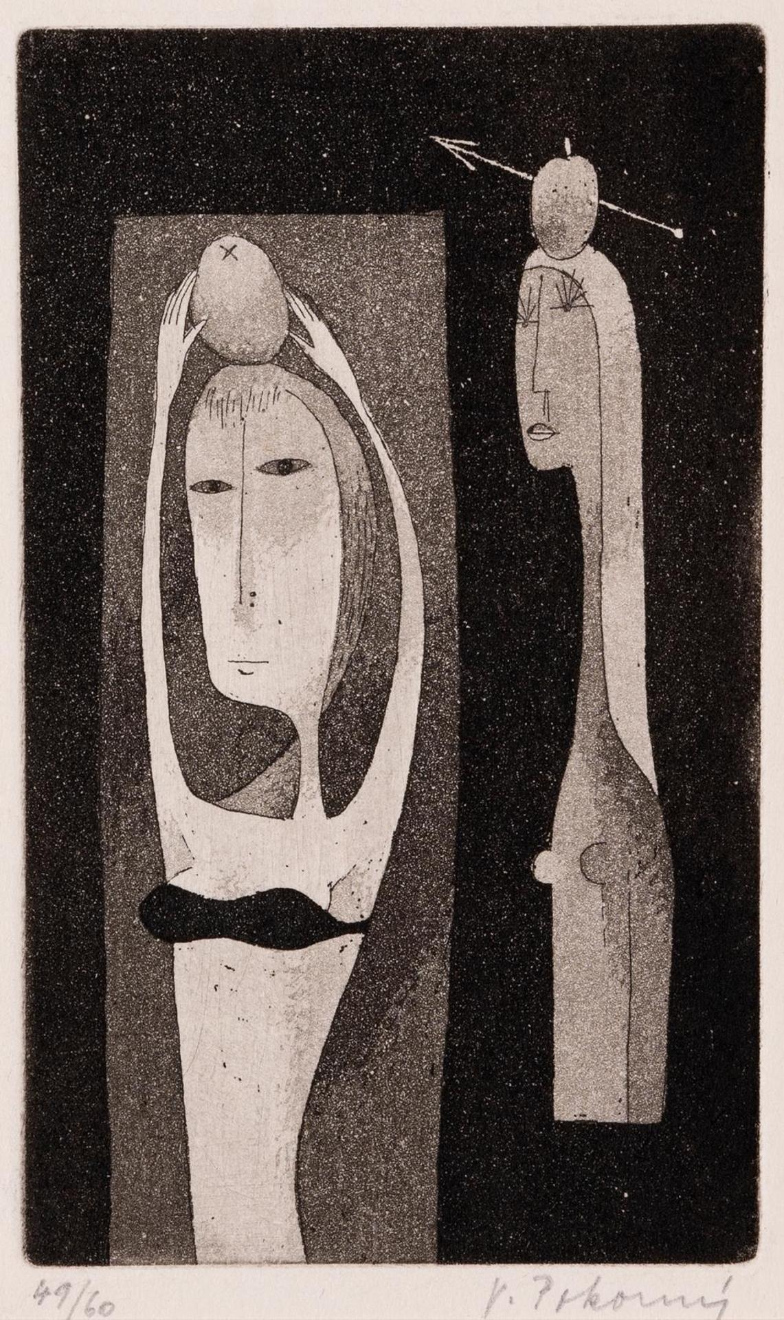 Vaclav Pokorny (1914-2005) - Untitled - Women with Apples on Heads