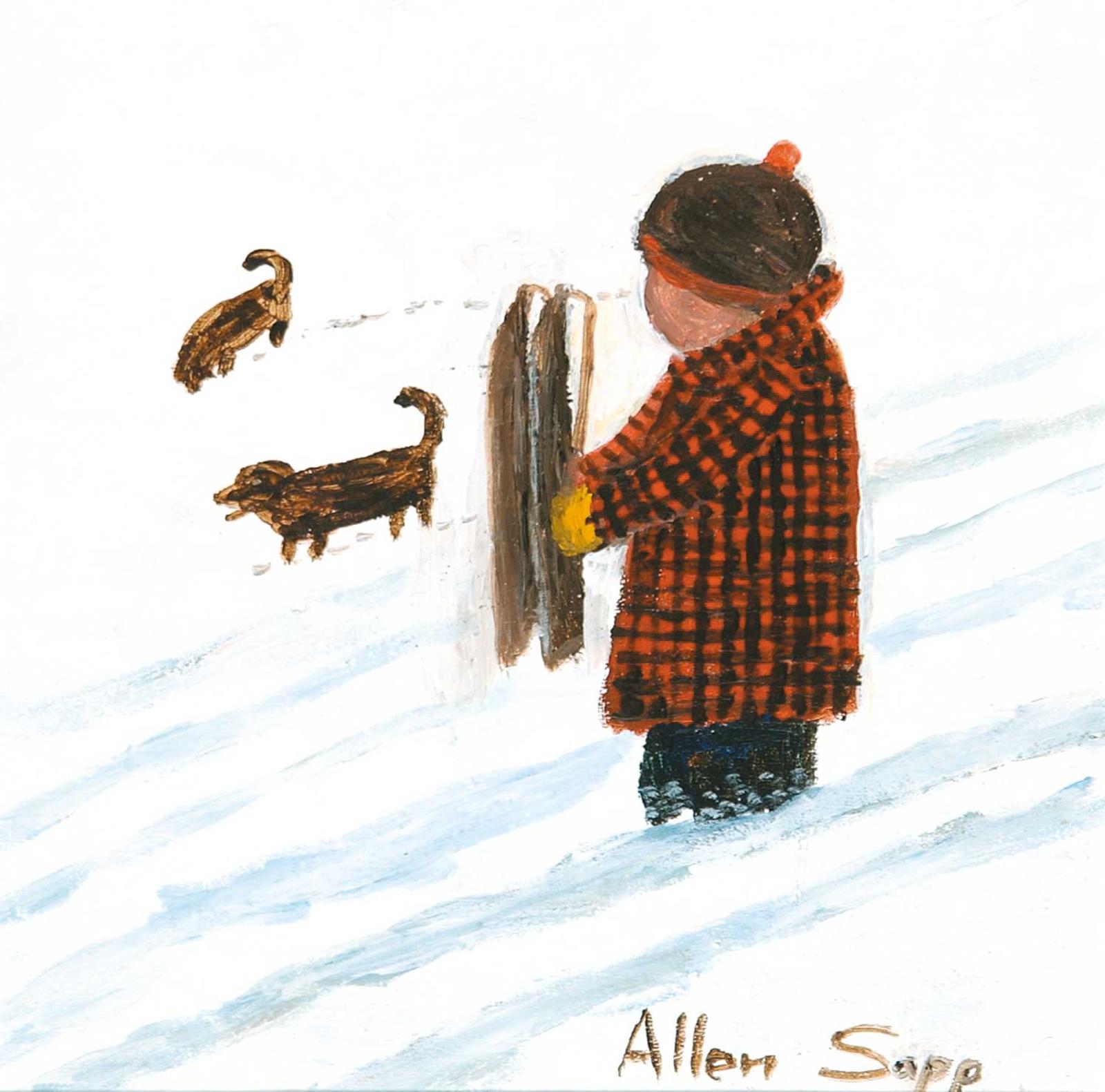 Allen Fredrick Sapp (1929-2015) - Kid with Sleigh