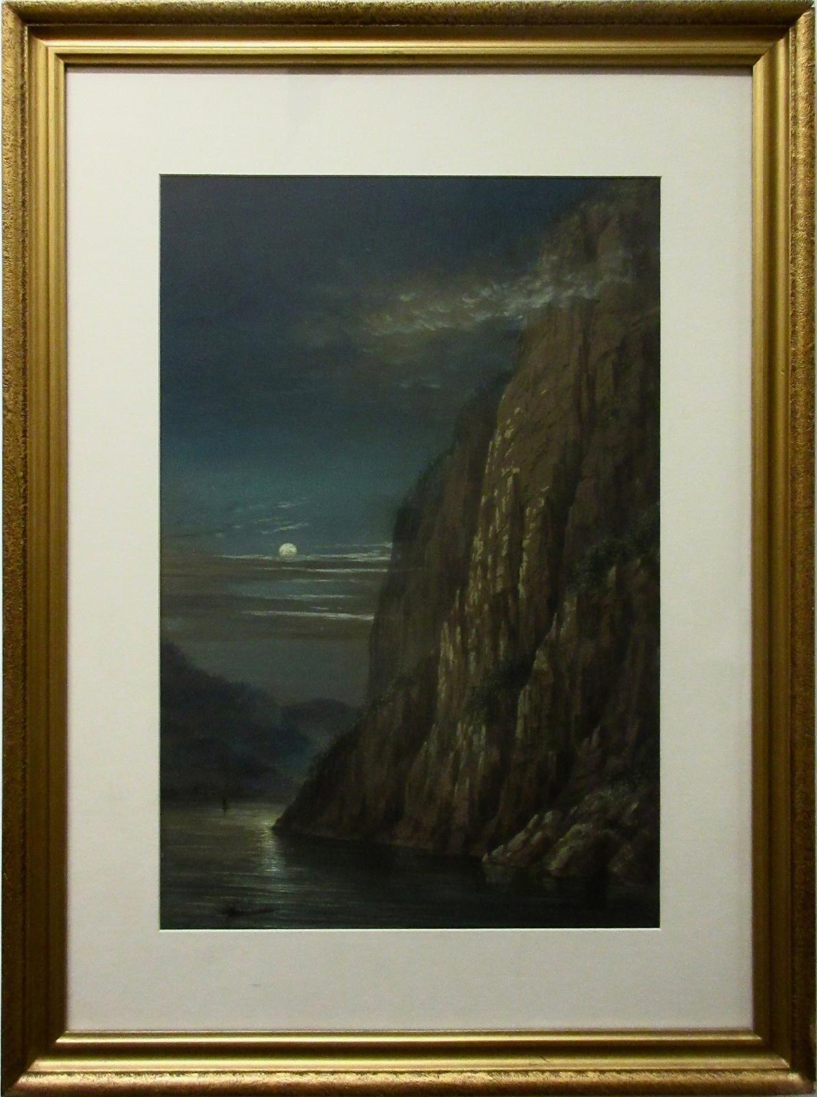 Washington Frederick Friend (1820-1886) - Lake And Mountains Under Moonlight