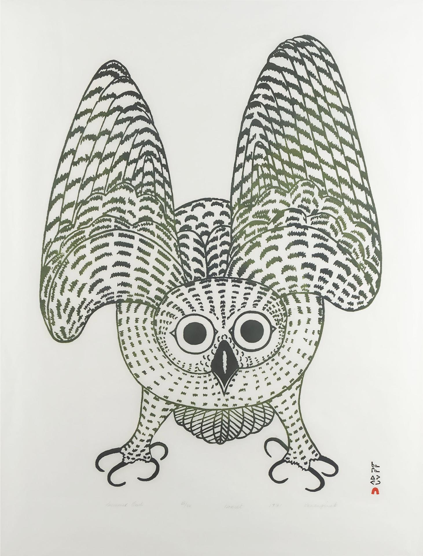 Kananginak Pootoogook (1935-2010) - Summer Owl, 1971