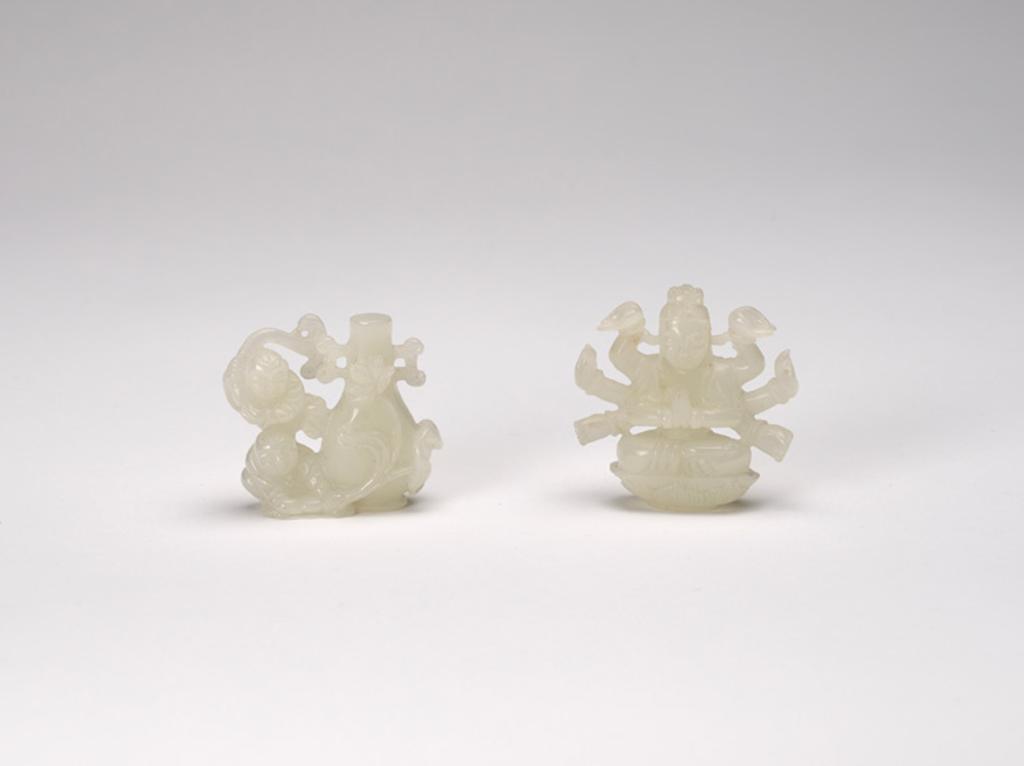 Chinese Art - Two Chinese Jade Figural Groups