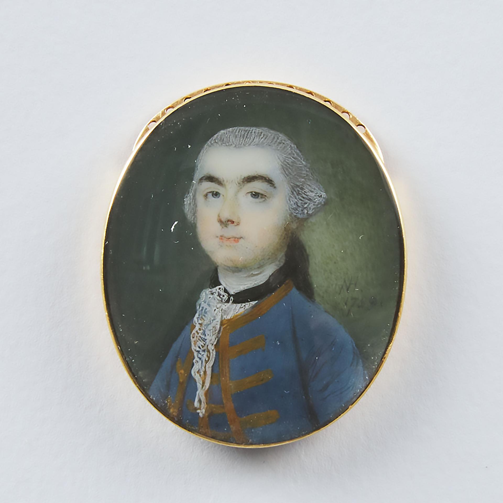 Nathaniel Hone The Elder - Portrait Miniature Of A Gentleman, 1759