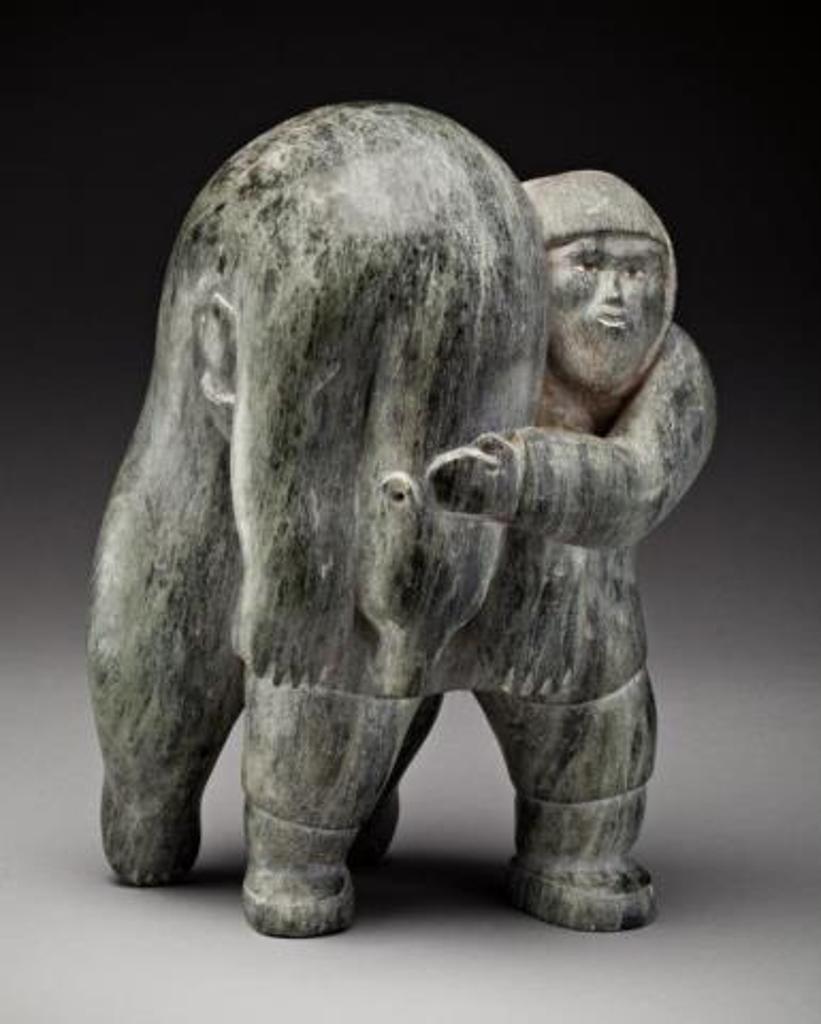 Simeonee Qayaq (1920-1971) - Clyde River, Mighty Inuk Carrying a Polar Bear, early 1970s