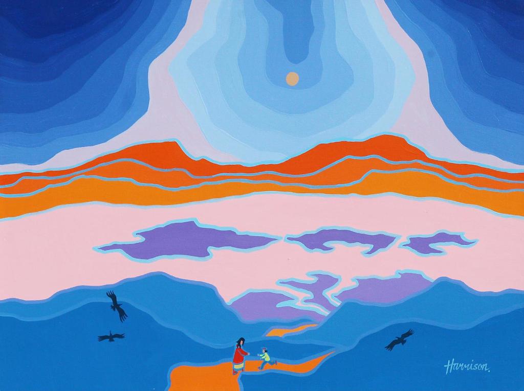 Ted Harrison (1926-2015) - View From The Hills; 1987